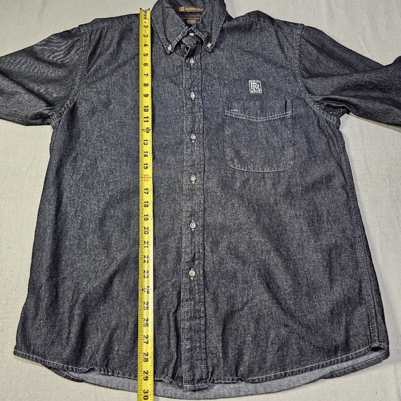 Harriton Mens 100% Cotton Button Down Shirt Size M "Rolls Royce" Embroidered - Picture 7 of 7